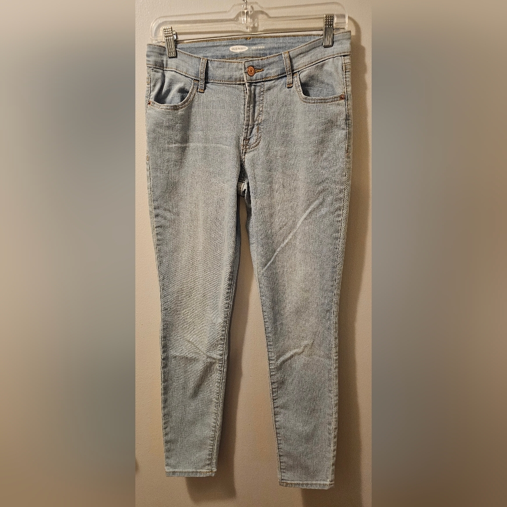 Old‎ Navy Super Skinny Crop Jeans Mid Rise Blue Women's Size 4